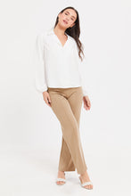 Load image into Gallery viewer, بلوزة بياقة باللون الأبيض للنساء