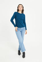 Load image into Gallery viewer, بنطال جينز ضيق عالي الارتفاع خفيف: أزرق