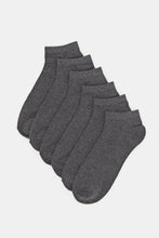 Load image into Gallery viewer, طقم جوارب سادة بطول الكاحل باللون الرمادي الداكن للرجال (3 أزواج)