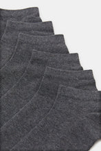 Load image into Gallery viewer, طقم جوارب سادة بطول الكاحل باللون الرمادي الداكن للرجال (3 أزواج)