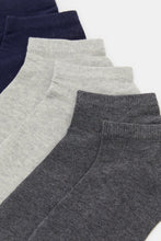 Load image into Gallery viewer, طقم جوارب سادة بطول الكاحل متعدد الألوان للرجال (3 أزواج)