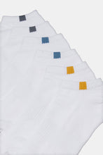 Load image into Gallery viewer, طقم جوارب سادة بطول الكاحل باللون الأبيض للرجال (3 أزواج)