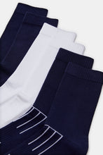 Load image into Gallery viewer, طقم أزواج جوارب طول الكاحل باللون الأبيض والكحلي للرجال (3 أزواج)