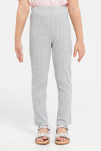 Load image into Gallery viewer, طماق ضلع رمادي للفتيات مع جيوب