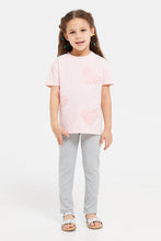 Load image into Gallery viewer, طماق ضلع رمادي للفتيات مع جيوب