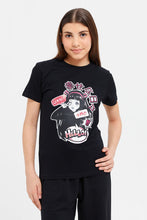 Load image into Gallery viewer, تي شيرت برسومات سوداء للفتيات الكبيرات