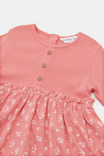 Load image into Gallery viewer, فستان وردي بطباعة الأزهار