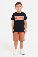 Load image into Gallery viewer, طقم (منقوش باللون الأسود للأولاد الصغار (قطعتين