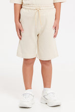 Load image into Gallery viewer, طقم تي شيرت كبير الحجم للأولاد من قماش جاكار إكرو (قطعتان)