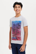 Load image into Gallery viewer, تي شيرت كابتن أمريكا باللون الرمادي للأولاد الكبار