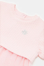 Load image into Gallery viewer, فستان جاكار وردي للفتيات الرضع