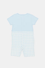 Load image into Gallery viewer, دنغري حديثي الولادة باللونين الأبيض والأزرق مع جيب