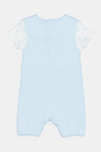 Load image into Gallery viewer, طقم تي شيرت ودنغري مطبوع باللون الأزرق الفاتح