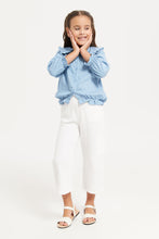 Load image into Gallery viewer, قميص بيتر بان أزرق سادة للفتيات