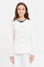 Load image into Gallery viewer, بلوزة بيضاء بياقة بيتر بان للفتيات الكبيرات