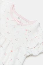 Load image into Gallery viewer, فستان وردي للأطفال مطبوع بالكامل مع زخرفة