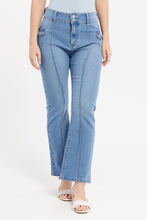 Load image into Gallery viewer, جينز متوسط الحجم ومتوهج: أزرق