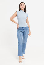 Load image into Gallery viewer, جينز متوسط الحجم ومتوهج: أزرق