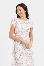 Load image into Gallery viewer, فستان أبيض بطبعة زهور للفتيات الكبيرات