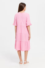 Load image into Gallery viewer, فستان جاكار ذو طبقات باللون الوردي للفتيات الكبيرات