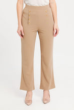 Load image into Gallery viewer, بنطلون مزين بأزرار علي الجوانب باللون البيج للنساء