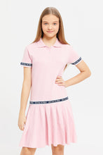 Load image into Gallery viewer, فستان بولو بيكيه مطبوع باللون الوردي للفتيات الكبيرات