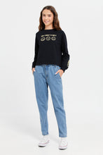 Load image into Gallery viewer, جينز بناتي كبير الحجم باللون الأزرق الفضفاض