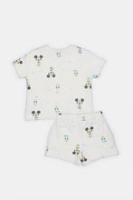 Load image into Gallery viewer, طقم كاجوال مطبوع باللون العاجي للبنات الرضّع (قطعتين)