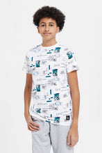 Load image into Gallery viewer, تي شيرت أبيض مطبوع للأولاد الكبار