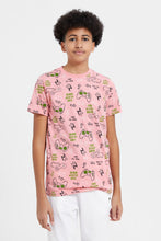 Load image into Gallery viewer, تي شيرت مطبوع باللون الوردي للأولاد الكبار