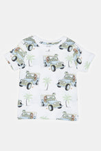 Load image into Gallery viewer, تيشيرت بطبعة سيارة باللون الأبيض للأولاد الرضع