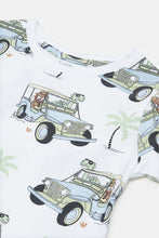 Load image into Gallery viewer, تيشيرت بطبعة سيارة باللون الأبيض للأولاد الرضع