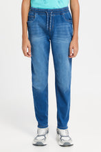 Load image into Gallery viewer, بنطلون جنز ازرق سحاب