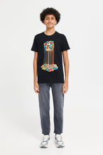 Load image into Gallery viewer, بنطلون رياضي للأولاد باللون الرمادي من قماش الدنيم المتماسك مع أساور