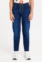 Load image into Gallery viewer, جينز للأولاد الكبار باللون الأزرق الداكن