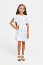 Load image into Gallery viewer, فستان بناتي أبيض مطرز