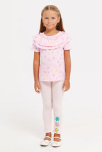 Load image into Gallery viewer, طماق مطبوعة باللون الوردي للفتيات