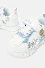 Load image into Gallery viewer, أحذية رياضية مكتنزة للفتيات باللون الأبيض بطبعة سندريلا