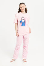 Load image into Gallery viewer, تي شيرت كبير الحجم على شكل سلة فواكه وردي للفتيات الكبيرات