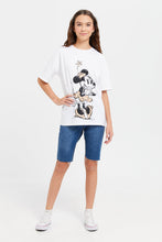 Load image into Gallery viewer, تي شيرت ميني ماوس أبيض للفتيات الكبيرات