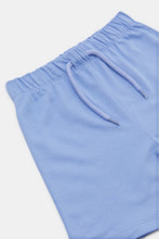 Load image into Gallery viewer, طقم تي شيرت وشورت أزرق للأولاد الرضع (قطعتين)