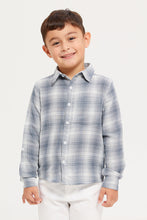Load image into Gallery viewer, قميص للأولاد من القماش المزدوج باللون الأزرق