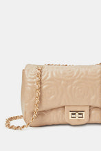 Load image into Gallery viewer, حقيبة كروس نسائية مبطنة بالزهور باللون البيج