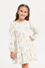 Load image into Gallery viewer, فستان بوبلين متدرج بطبعات نعناع للفتيات