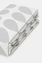 Load image into Gallery viewer, ملاءة سرير مسطحة مكونة من 3 قطع بطبعة أوراق رمادية (مقاس كينج)