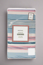 Load image into Gallery viewer, ملاءة مسطحة مخططة متعددة الألوان مكونة من 3 قطع (مقاس كينج)