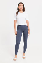 Load image into Gallery viewer, طقم ليغينغز سادة باللون الأزرق والأحمر للنساء (قطعتين)