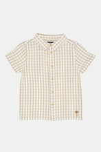 Load image into Gallery viewer, قميص كاروهات باللون البيج للأولاد الرضع