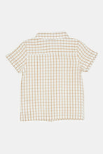 Load image into Gallery viewer, قميص كاروهات باللون البيج للأولاد الرضع