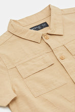 Load image into Gallery viewer, قميص سادة باللون البيج للأولاد الرضع